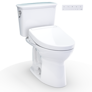 TOTO MW7863446CEG#01 Drake Transitional WASHLET+ Two-Piece Elongated 1.28 GPF TORNADO FLUSH Toilet with S5 Bidet Seat, Cotton White
