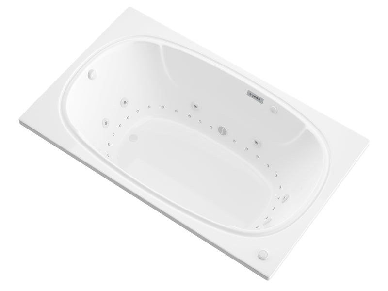 Atlantis Whirlpool 4872CDLX Charleston  48 x 72 in. Rectangular Air and Whirlpool Jetted Bathtub in White with Reversible Drain