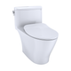 TOTO MS642234CEFG#01 Nexus One-Piece Elongated 1.28 GPF Universal Height Toilet with CEFIONTECT and SS234 SoftClose Seat, WASHLET+ Ready, Cotton White