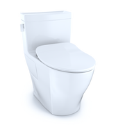 TOTO MS624234CEFG#01 Legato One-Piece Elongated 1.28 GPF Toilet with CEFIONTECT and SoftClose Seat, WASHLET+ Ready, Cotton White