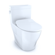 TOTO MS624234CEFG#01 Legato One-Piece Elongated 1.28 GPF Toilet with CEFIONTECT and SoftClose Seat, WASHLET+ Ready, Cotton White