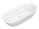 Anzzi Britt Series 59 in. x 30 in. Flat Bottom Acrylic Freestanding Soaking Bathtub with Center Drain in Glossy White
