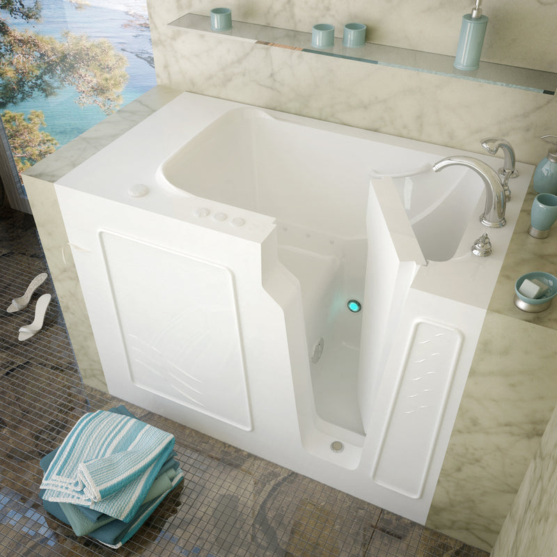 Meditub 2952RWA Walk-In 29 x 52 Right Drain White Air Jetted Walk-In Bathtub