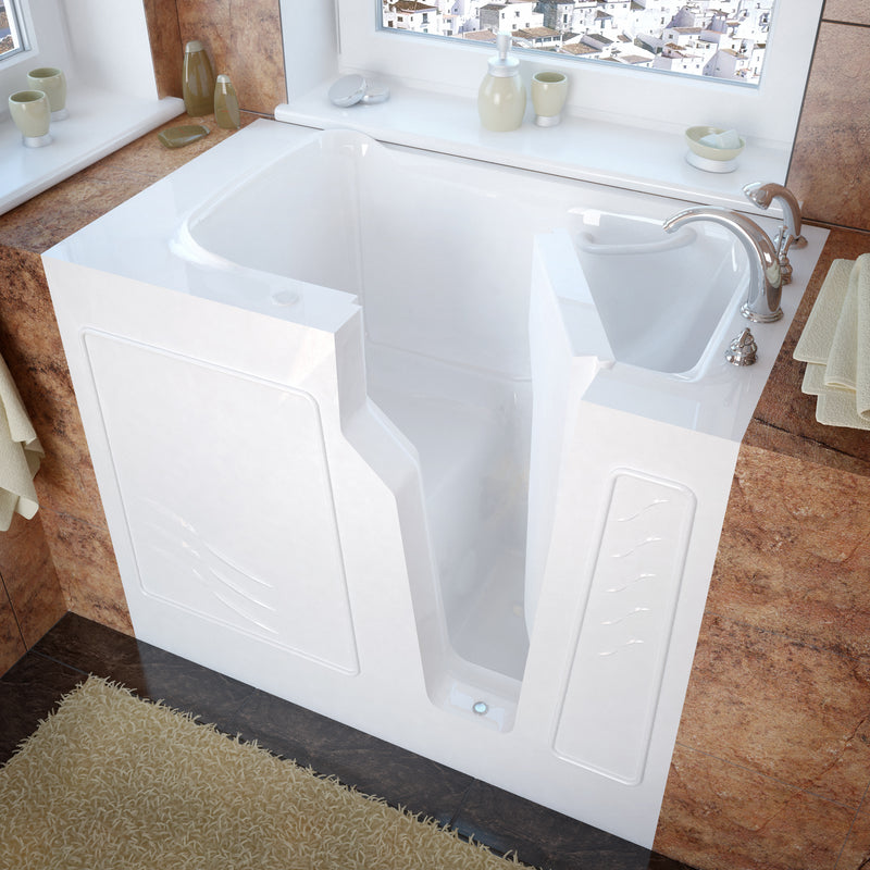 Meditub A2646RWS Walk-In 26 x 46 Right Drain White Soaking Walk-In Bathtub