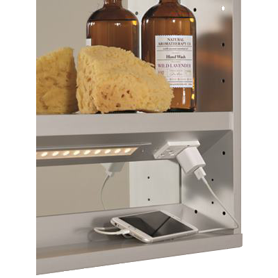 Afina I-SD2430-P Illume 24" W x 30" H Recessed LED Backlit Medicine Cabinet with Inside Outlets and Night Light - view 3