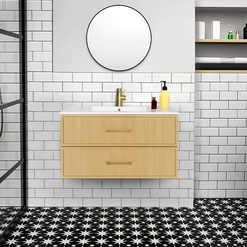 Cutler FV CAS NATURA36 Cassidy 36" Single Sink Wall Mount Cultured Marble Top Bathroom Vanity - Natura