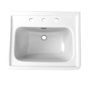 TOTO LPT532.8N#01 Promenade 24" x 19-1/4" Rectangular Pedestal Bathroom Sink for 8 inch Center Faucets, Cotton White - view 4