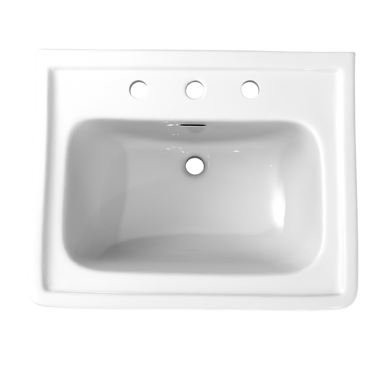 TOTO LPT532.8N#01 Promenade 24" x 19-1/4" Rectangular Pedestal Bathroom Sink for 8 inch Center Faucets, Cotton White - view 4