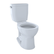 TOTO CST243EF#01 Entrada Two-Piece Round 1.28 GPF Universal Height Toilet, Cotton White