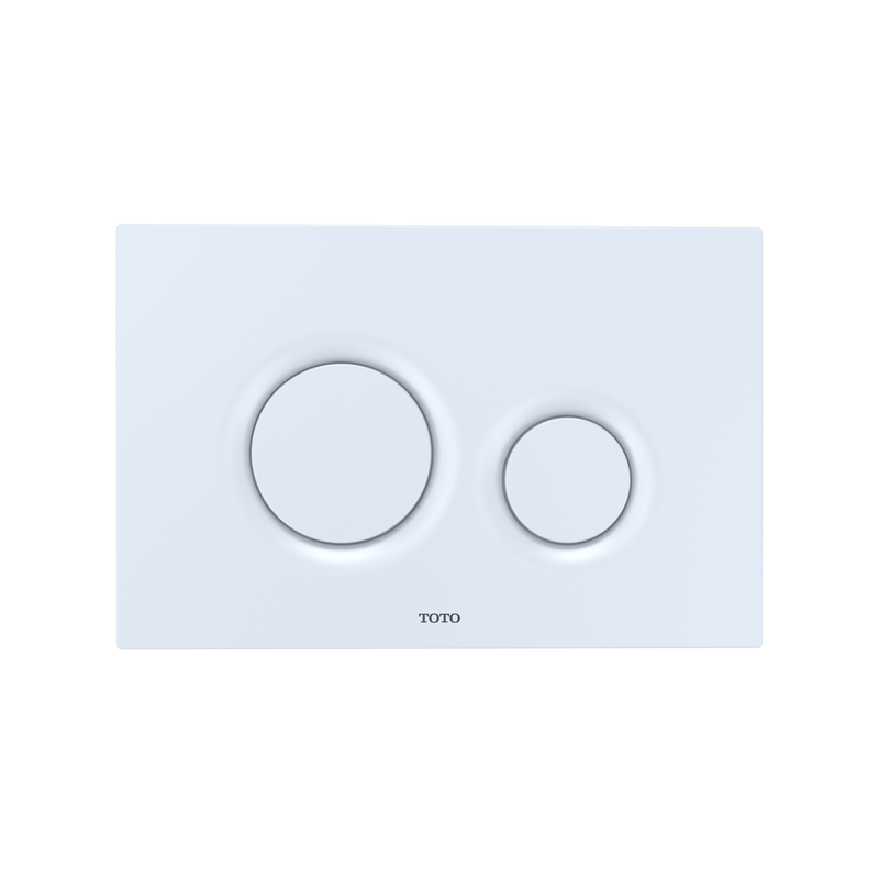 TOTO YT930#WH Dual Flush Round Push Button Plate for Select DuoFit In-Wall Tank Unit, White Matte