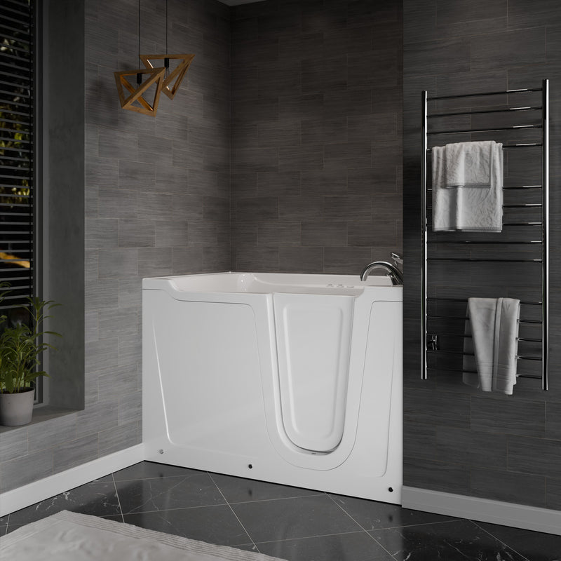 Meditub 3660RWH Collection 36 x 60 Whirlpool Jetted Bathtub with Right Drain in White with Powered Fast Drain lifestyle