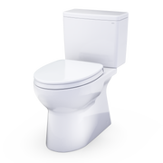 TOTO MS472124CEFG#01 Glaston Two-Piece Elongated 1.28 GPF WASHLET+ and Auto Flush Ready Universal Height Toilet with CEFIONTECT and SS124 SoftClose Seat, Cotton White - view 5
