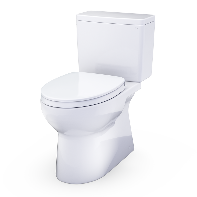 TOTO MS472124CEFG#01 Glaston Two-Piece Elongated 1.28 GPF WASHLET+ and Auto Flush Ready Universal Height Toilet with CEFIONTECT and SS124 SoftClose Seat, Cotton White - view 5