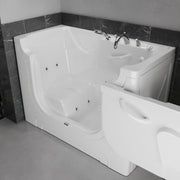 Meditub A3060WCARWH Collection 30 x 60 Whirlpool Jetted Bathtub with Right Drain in White with Powered Fast Drain