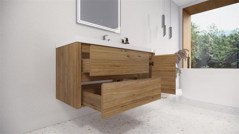 Moreno Bath JAD48L Jade 48" Floating Bathroom Vanity Set with Reinforced Acrylic Single Sink Top (Left Drawer) - view 7