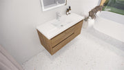 Moreno Bath JAD48L Jade 48" Floating Bathroom Vanity Set with Reinforced Acrylic Single Sink Top (Left Drawer) - view 4