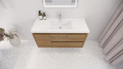 Moreno Bath JAD48R Jade 48" Floating Bathroom Vanity Set with Reinforced Acrylic Single Sink Top (Right Drawer) - view 2