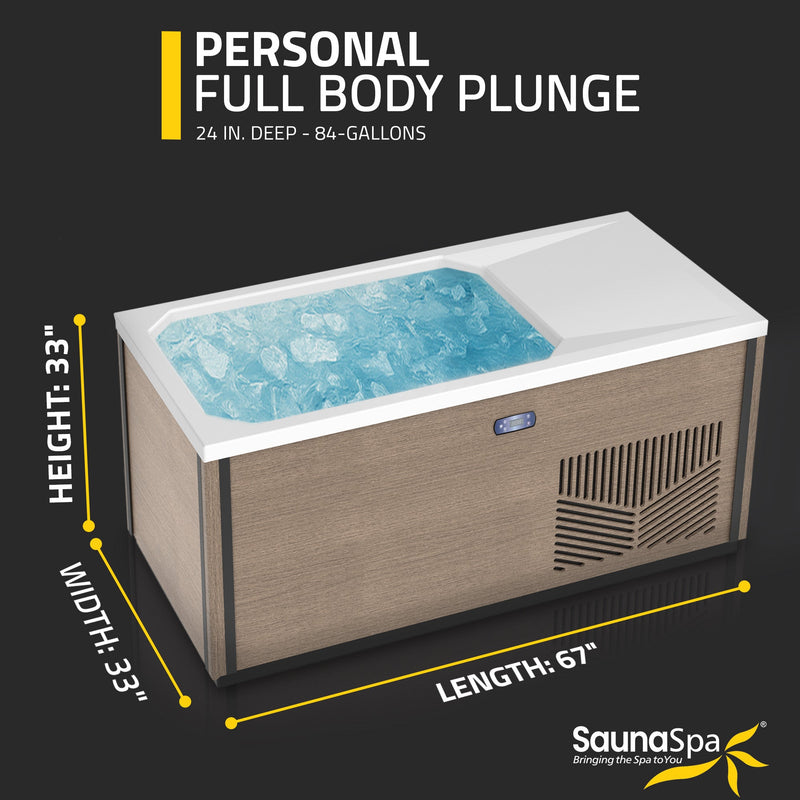 K-Plunge Iroquois 67 in. 1-Person All-in-One Cold Plunge and Hot Tub in Chestnut