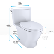 TOTO MS442124CEFG#01 Nexus Two-Piece Elongated 1.28 GPF Universal Height Toilet with CEFIONTECT and SS124 SoftClose Seat, WASHLET+ Ready, Cotton White - view 2