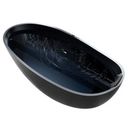 Anzzi FT-AZ516 67 in. x 32 in. Oval Stone Resin Freestanding Bathtub with Headrest