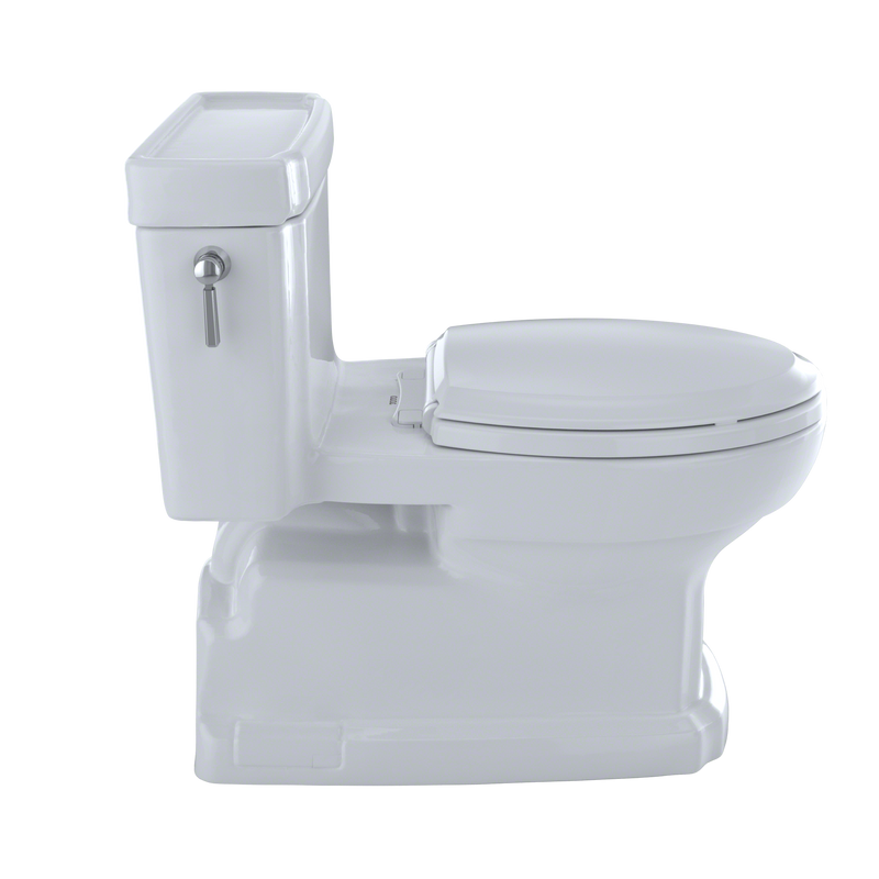 TOTO MS974224CEFG#01 Eco Guinevere Elongated 1.28 GPF Universal Height Skirted Toilet with CEFIONTECT and SoftClose Seat, Cotton White - view 8