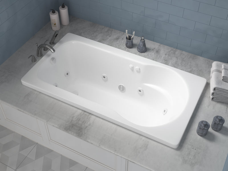 Atlantis Whirlpool 3260ZWL Zircon Series 60 in. x 32 in. Rectangular Whirlpool Bathtub with Left Side Drain and V-Style Back Jets in Glossy White lifestyle