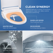 TOTO MW4724736CEFG#01 Glaston WASHLET+ S7A Two-Piece Elongated 1.28 GPF Universal Height Toilet with CEFIONTECT, Cotton White - view 3