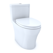TOTO MS646124CEMFGN#01 Aquia IV One-Piece Elongated Dual Flush 1.28 and 0.9 GPF Universal Height, WASHLET+ Ready Toilet with CEFIONTECT, Cotton White