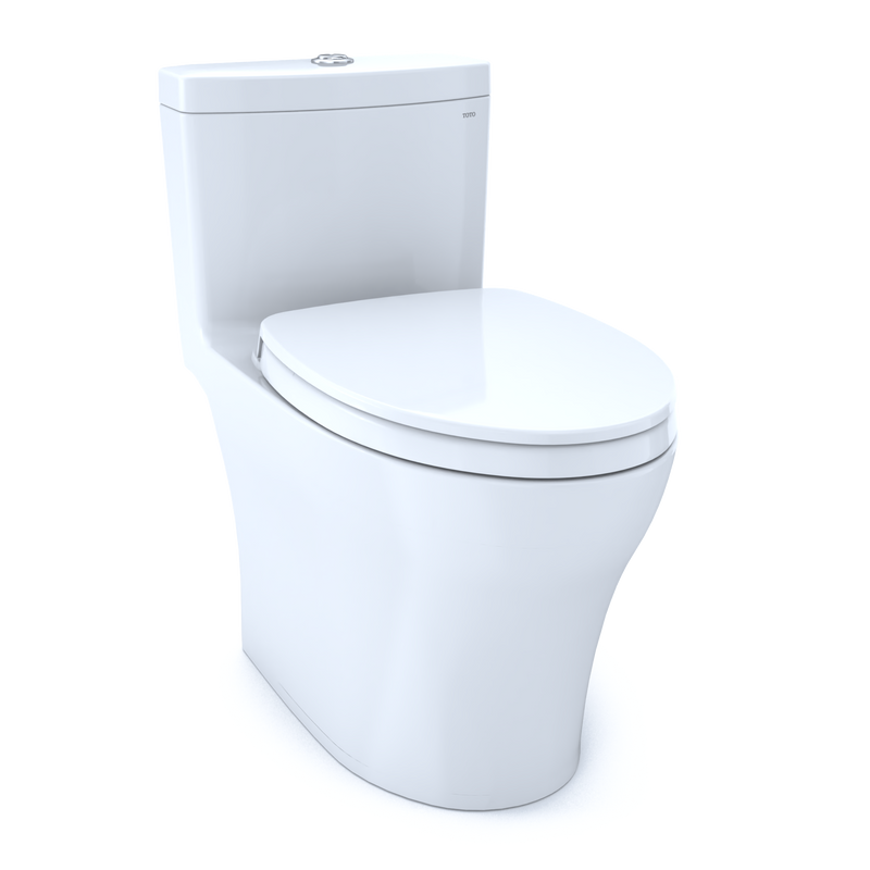 TOTO MS646124CEMFGN#01 Aquia IV One-Piece Elongated Dual Flush 1.28 and 0.9 GPF Universal Height, WASHLET+ Ready Toilet with CEFIONTECT, Cotton White