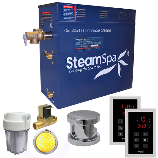 SteamSpa Royal Series Generator with Auto Drain - Chrome