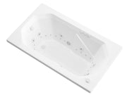 Atlantis Whirlpool 3660MDR Onyx 60 in. x 36 in. Rectangular Whirlpool and Air Bathtub with Right Drain and VS Jets and Aromatherapy in Glossy White