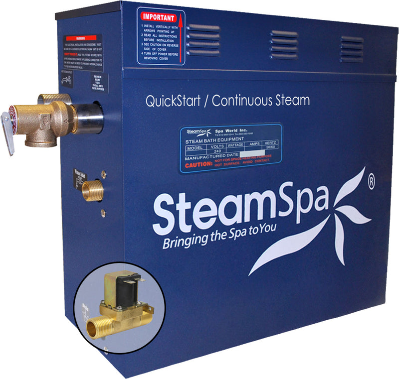 SteamSpa 4.5 KW Acu-Steam Bath Generator Only with Built-in Auto Drain - Blue