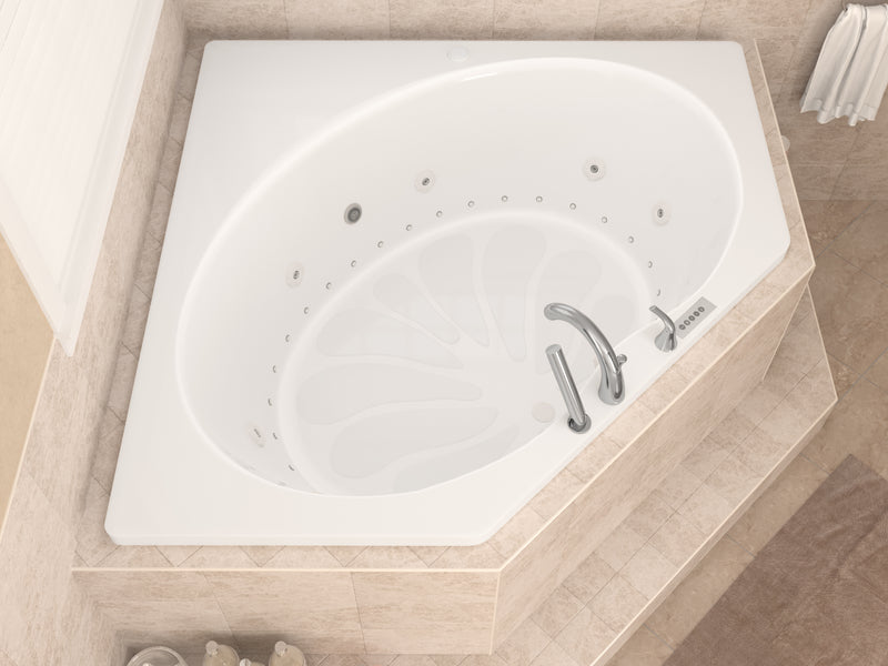 Atlantis Whirlpool 6060EDLX Eclipse  60 in. x 60 in. Corner Air and Whirlpool Jetted Bathtub with Left Drain in White lifestyle