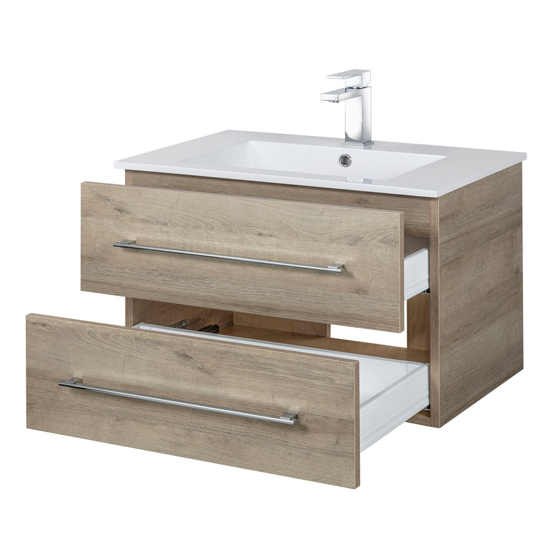 Cutler FV ORGANIC30 Kato 30" Single Sink Wall Mounted Cultured Marble Top Bathroom Vanity - Organic