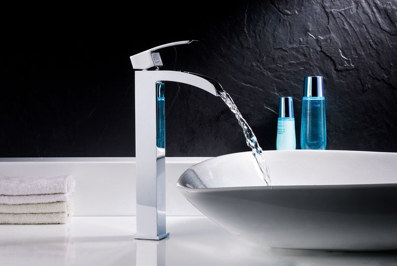 Anzzi L-AZ097MK Key Series 1-Handle Lever Mid-Arc Single Hole Brass Vessel Sink Faucet Polished Chrome - view 7