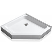Anzzi Randi Base Series 36 in. L x 36 in. W Corner Shower Pan Base with Center Drain in Glossy White Marine Acrylic