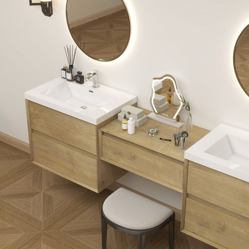 Moreno Bath SLIM17-36+36+36 Kingdee 108" Floating Vanity & Makeup Table Set (36+36+36)