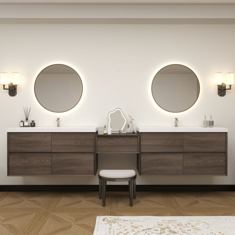 Moreno Bath SLIM17-48+24+48 Kingdee 120" Floating Vanity & Makeup Table Set (48+24+48)