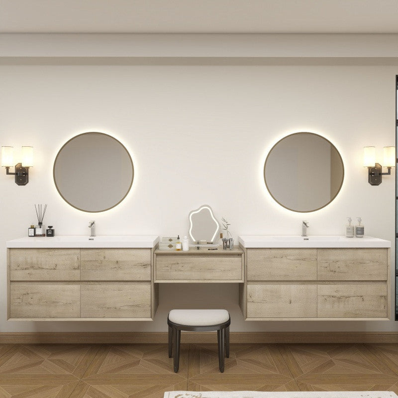 Moreno Bath SLIM17-48+30+48 Kingdee 126" Floating Vanity & Makeup Table Set (48+30+48) - view 4