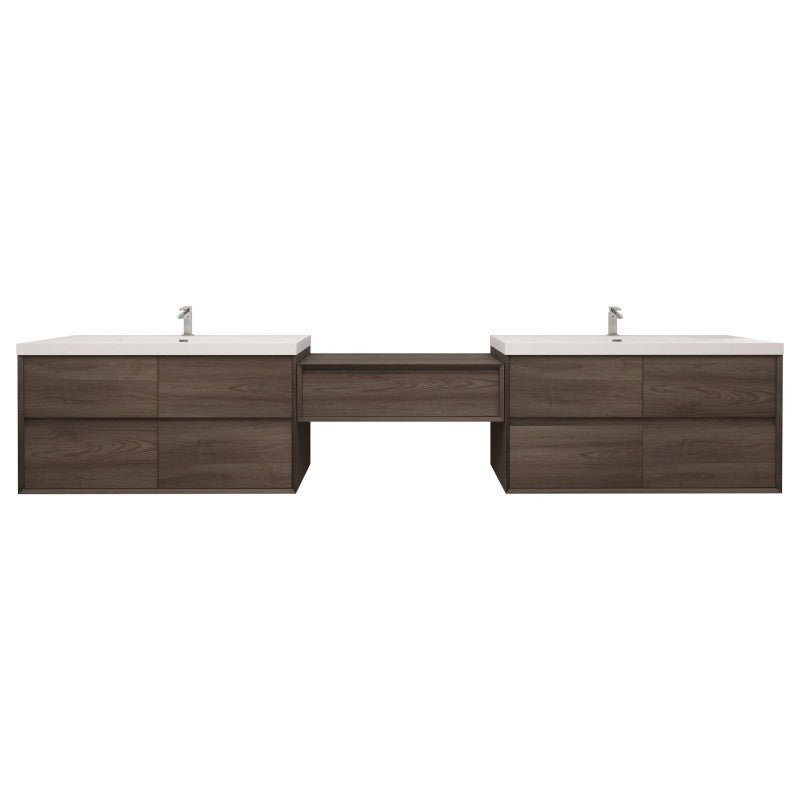 Moreno Bath SLIM17-48+36+48 Kingdee 132" Floating Vanity & Makeup Table Set (48+36+48)