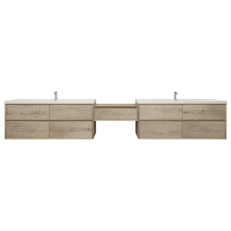 Moreno Bath SLIM17-60S+30+60S Kingdee 150" Floating Vanity & Makeup Table Set (60+30+60)