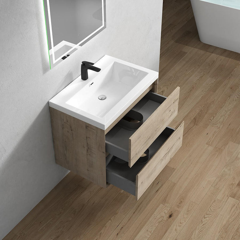 Moreno Bath SLIM30 Kingdee 30" Floating Bathroom Vanity With Acrylic Sink Top