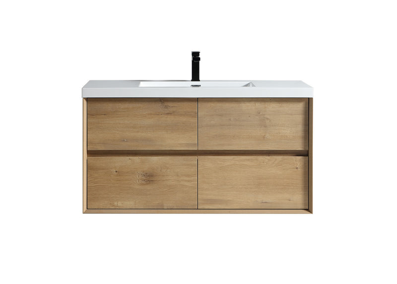 Moreno Bath SLIM-48 Kingdee 48" Floating Bathroom Vanity With Acrylic Single Sink Top