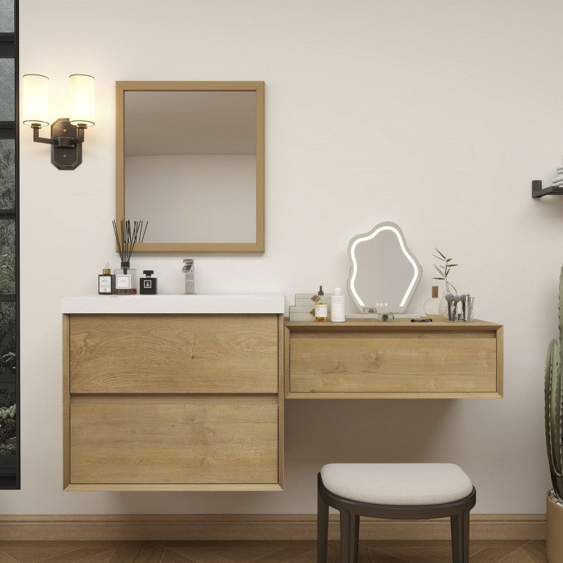 Moreno Bath SLIM17-24-24 Kingdee 48" Floating Vanity & Makeup Table Set (24+24)