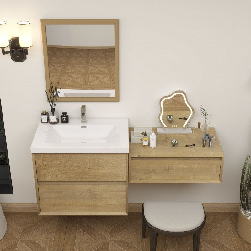 Moreno Bath SLIM17-24-24 Kingdee 48" Floating Vanity & Makeup Table Set (24+24)