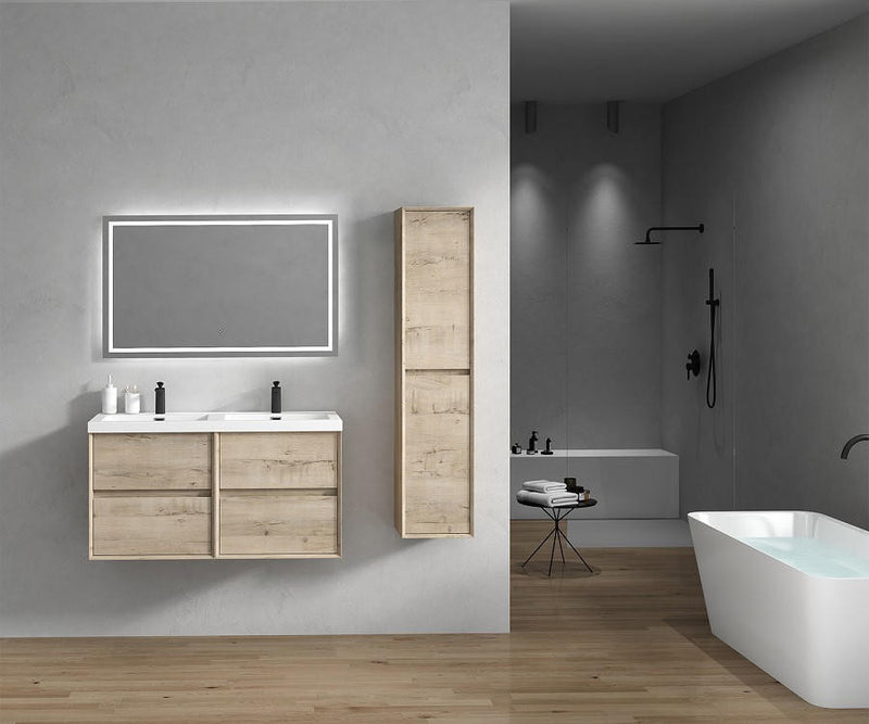 Moreno Bath SLIM48-DD Kingdee 48" Floating Double Bathroom Vanity With Acrylic Double Sink Top