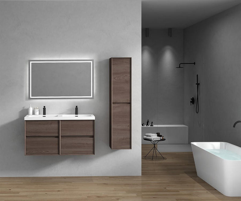 Moreno Bath SLIM48-DD Kingdee 48" Floating Double Bathroom Vanity With Acrylic Double Sink Top