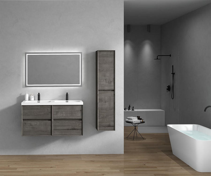 Moreno Bath SLIM48-DD Kingdee 48" Floating Double Bathroom Vanity With Acrylic Double Sink Top