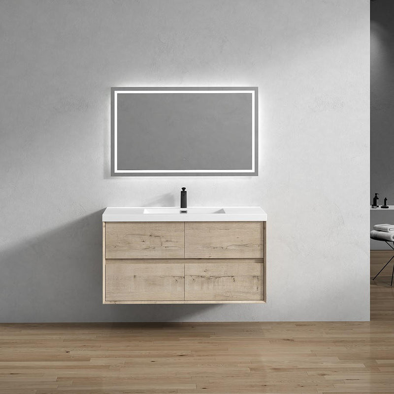 Moreno Bath SLIM-48 Kingdee 48" Floating Bathroom Vanity With Acrylic Single Sink Top