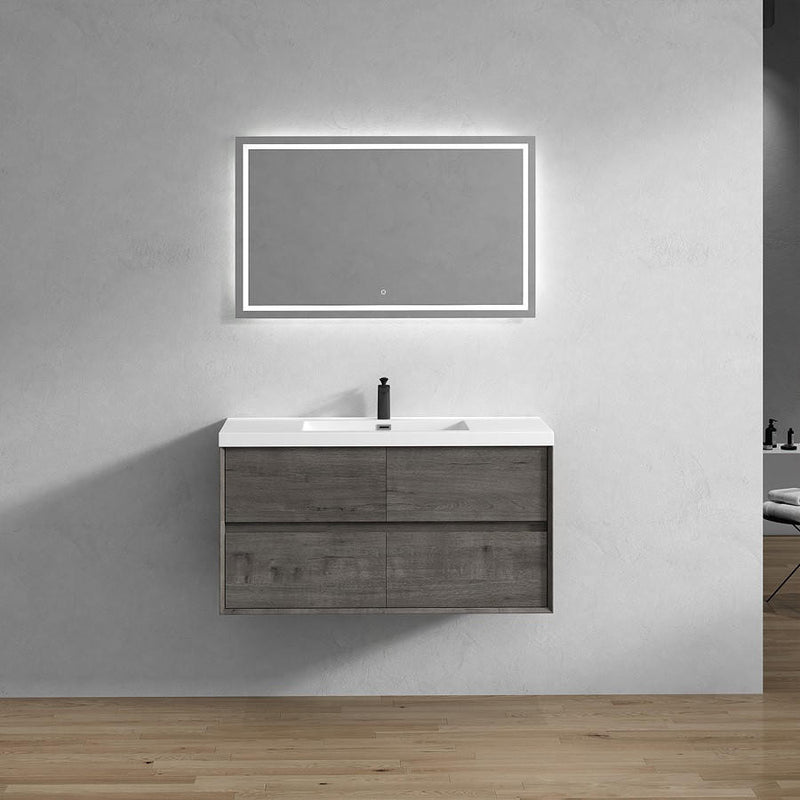 Moreno Bath SLIM-48 Kingdee 48" Floating Bathroom Vanity With Acrylic Single Sink Top